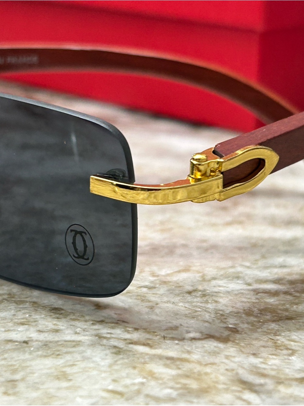 Cartier Men's Rimless Sunglasses - Picture 4 of 6
